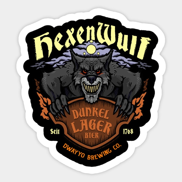 Hexenwulf Dunkel Lager Sticker by JonathanDodd_Draws